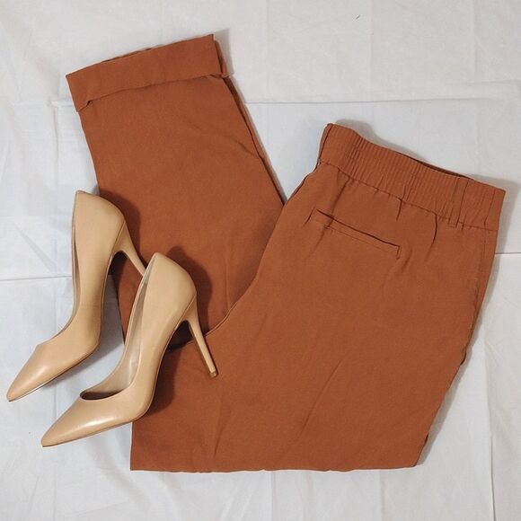 A New Day Nutmeg Brown High Waist Cuffed Rayon Pants Plussize 18 - Picture 9 of 16
